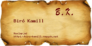 Biró Kamill névjegykártya