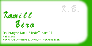 kamill biro business card